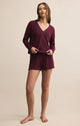 Mara Long Sleeve Cardigan in Merlot - Romantiques