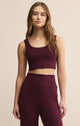 Zoe Rib Tank Bra in Merlot - Romantiques