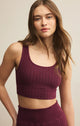 Zoe Rib Tank Bra in Merlot - Romantiques