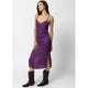 The Silky Slip Midi Dress in Purple
