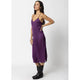 The Silky Slip Midi Dress in Purple