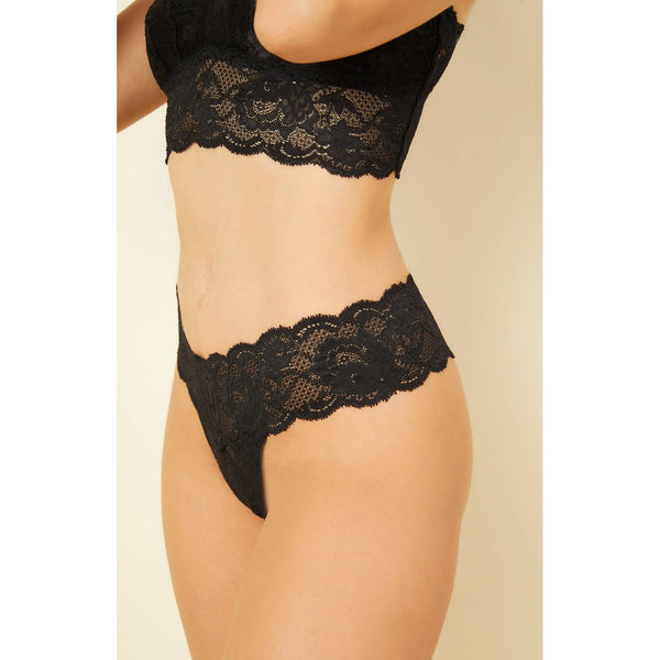 Never Say Never Cutie Low Rise Thong in Black - Romantiques