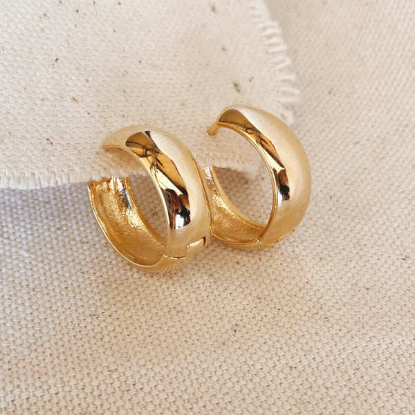 Chunky Clicker Hoop Earrings in 18k Gold Filled - Romantiques