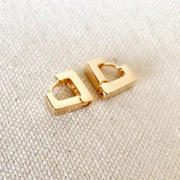 18k Gold Filled Diamond Shaped Clicker Earrings