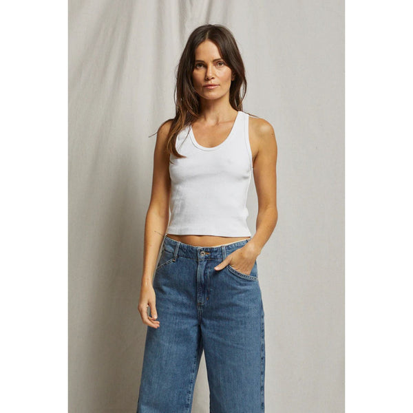 Blondie Tank in White - Romantiques