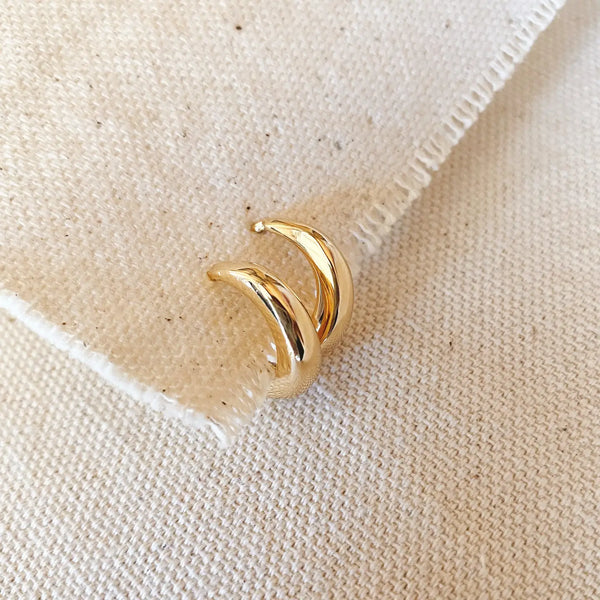 18k Gold Filled Artisan Style Clicker Hoop Earrings