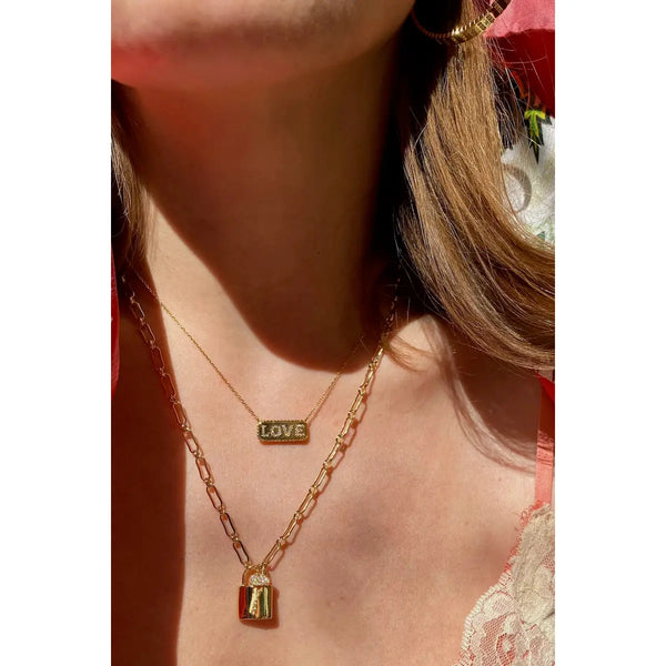 14k Gold Vermeil Love Necklace - Romantiques