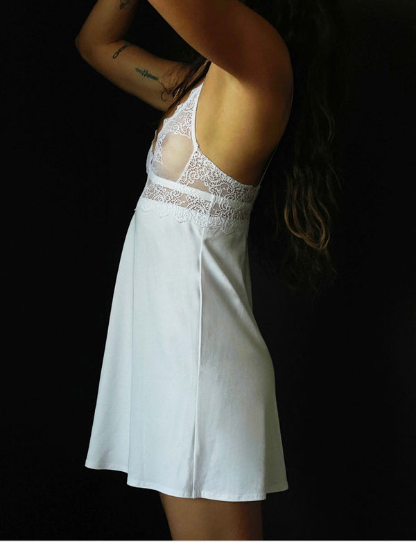 So Fine Lace Brie Baby Doll in White