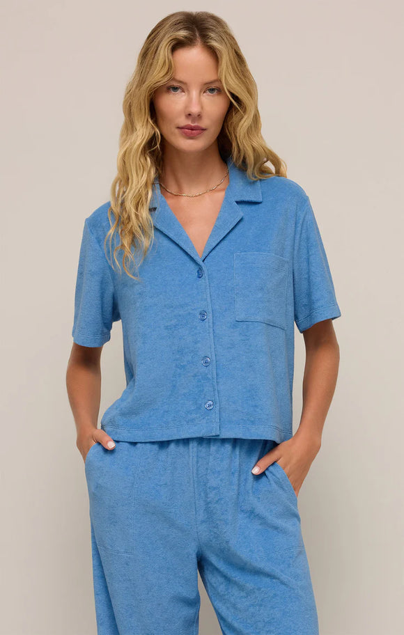 Resort Loop Terry Top in Salty Blue