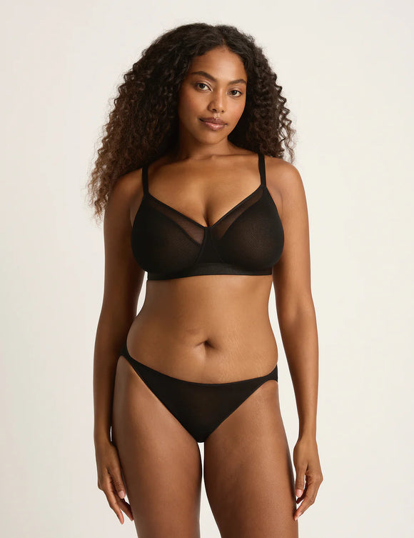 Boody Bamboo Mesh Full Bust Wireless Bra in Black