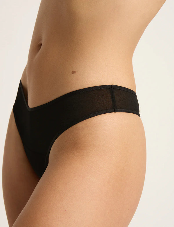 Boody Bamboo Mesh Thong in Black