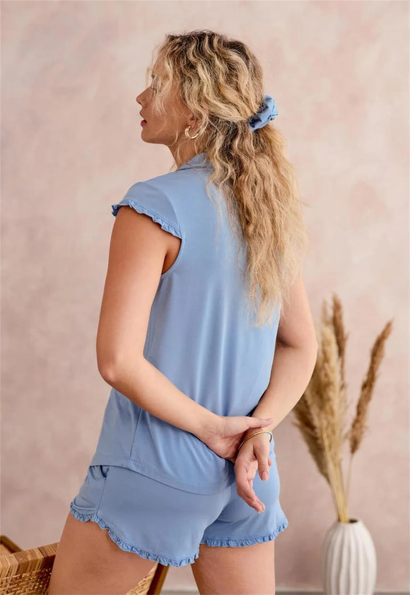 Shortie PJ Set in Bluebell - Romantiques