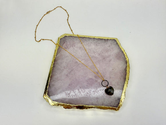 April Martin Labradorite Heart Necklace - Romantiques