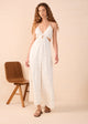 Eliana Maxi Linen Dress with Lurex Sun Embroidery in Off White - Romantiques