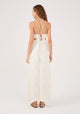 Eliana Maxi Linen Dress with Lurex Sun Embroidery in Off White - Romantiques
