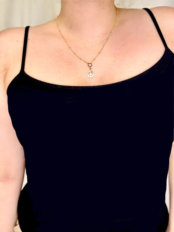 April Martin Peace & Love Necklace in 14k Gold Fill - Romantiques