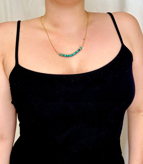 April Martin Beaded Turquoise Necklace - Romantiques