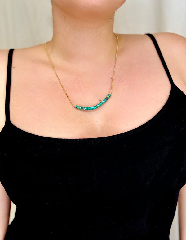 April Martin Beaded Turquoise Necklace - Romantiques