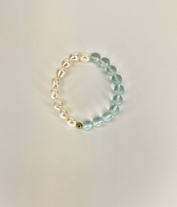 April Martin Blue Swarvoski and Pearl Bracelet - Romantiques