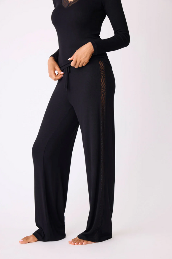 PJ Salvage Lacey Basics Pant in Black - Romantiques