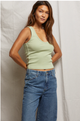 Maria Structured Rib Tank in Pistachio