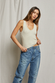 Maria Structured Rib Tank in Oatmeal