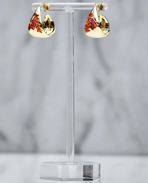 Junie Earrings in Mango with Gold Hardware - Romantiques