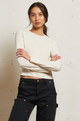 Jamie Cotton Long Sleeve Crew Tee in Sugar - Romantiques