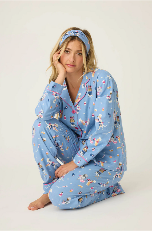 Baked Woof Love Flannel PJ Set - Romantiques