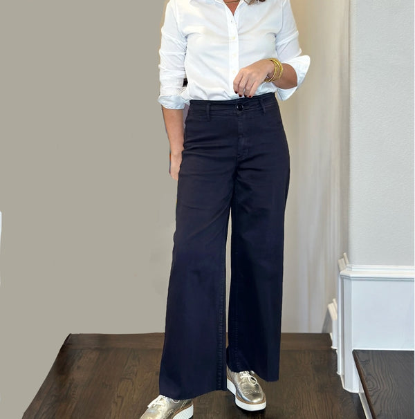 Oat NYC High Rise Wide Leg Jean in Black - Romantiques