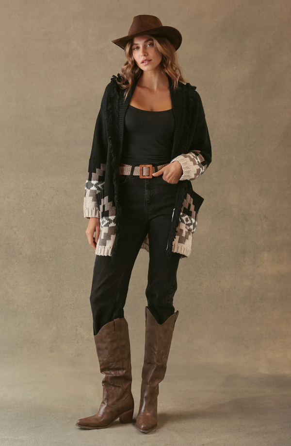 Southwestern Cardigan - Black Combo - Romantiques