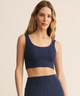 Zoe Rib Tank Bra in Blue Sapphire - Romantiques