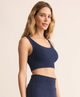 Zoe Rib Tank Bra in Blue Sapphire - Romantiques