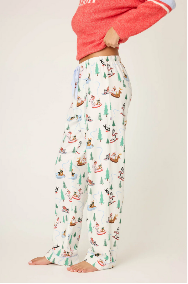 Sleigh All Day Winter Print Flannel Pant - Romantiques