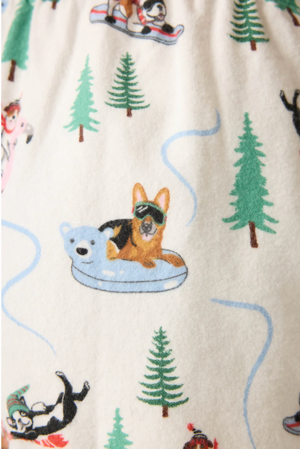 Sleigh All Day Winter Print Flannel Short - Romantiques
