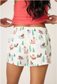 Sleigh All Day Winter Print Flannel Short - Romantiques