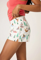 Sleigh All Day Winter Print Flannel Short - Romantiques
