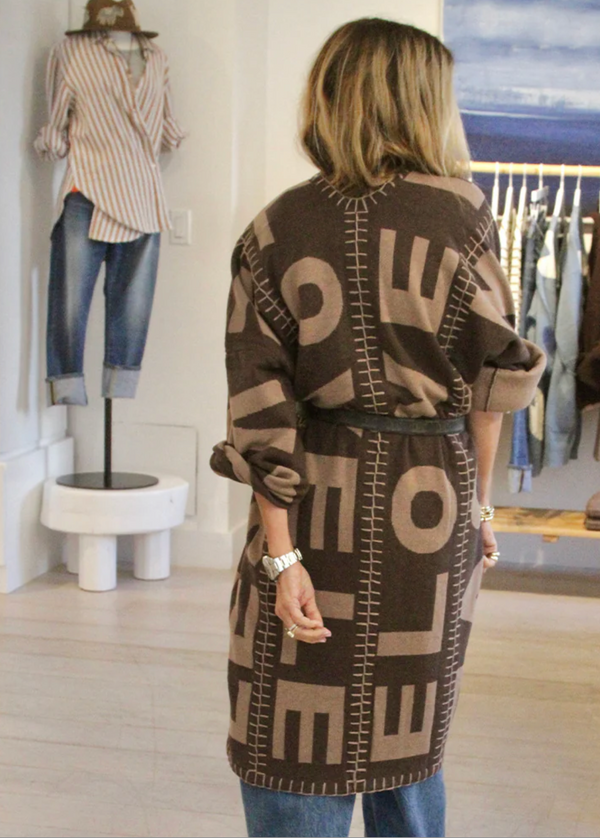 Blankie Love Lesson Cardi In Black-Taupe - Romantiques
