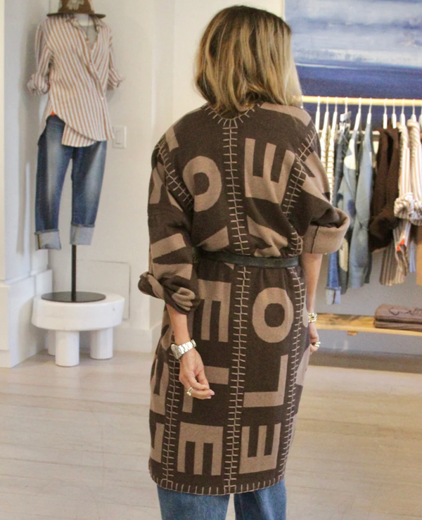 Blankie Love Lesson Cardi In Black-Taupe - Romantiques