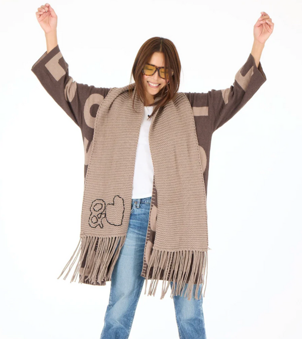 Blankie Love Lesson Cardi In Black-Taupe - Romantiques