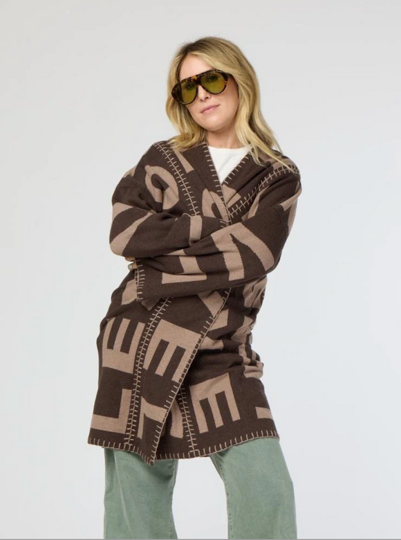 Blankie Love Lesson Cardi In Black-Taupe - Romantiques