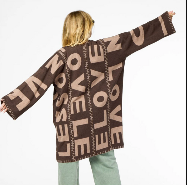 Blankie Love Lesson Cardi In Black-Taupe - Romantiques