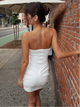 Abigail Strapless Mini Dress in White - Romantiques
