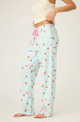 Ma Cherie Cherry Print Flannel Pants in Light Mint - Romantiques