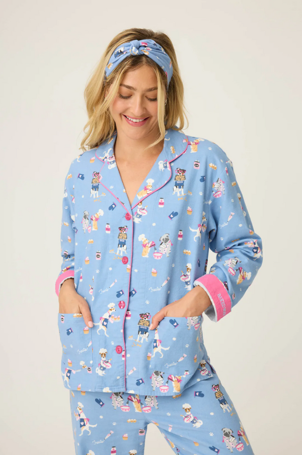 Baked Woof Love Flannel PJ Set - Romantiques