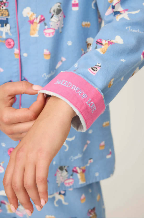 Baked Woof Love Flannel PJ Set - Romantiques