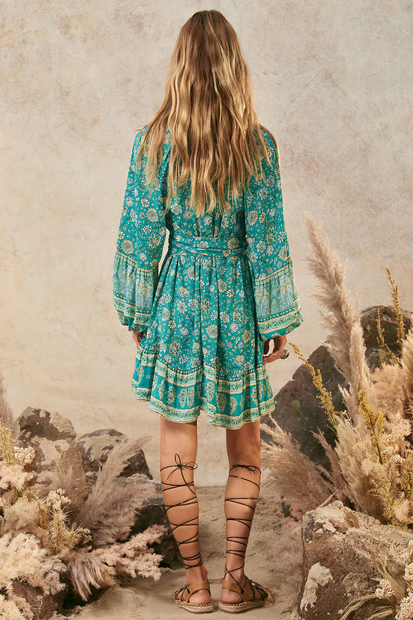 Eysian Tunic Dress in Jade - Romantiques