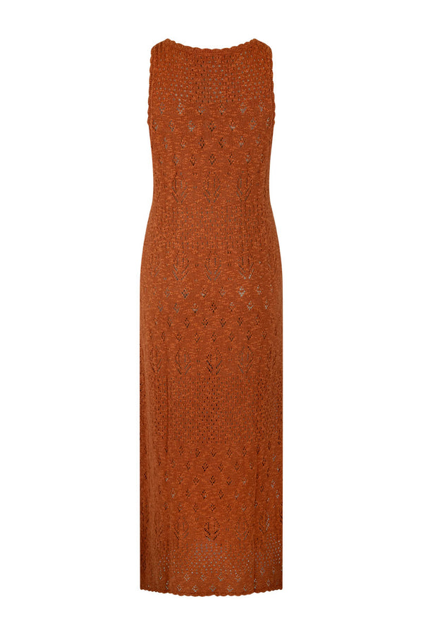 Rhodes Knit Maxi Dress in Cinnamon - Romantiques