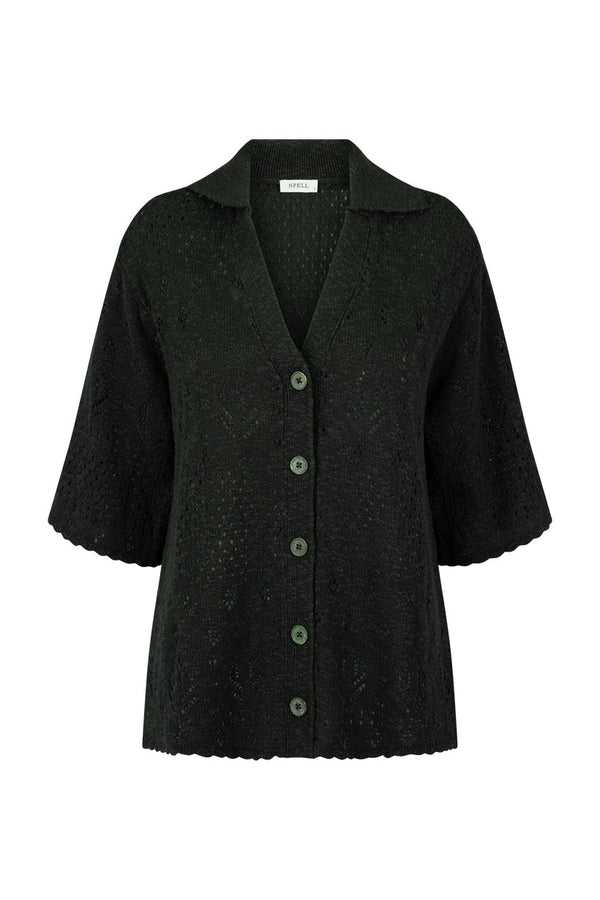 Rhodes Knit Shirt in Onyx - Romantiques