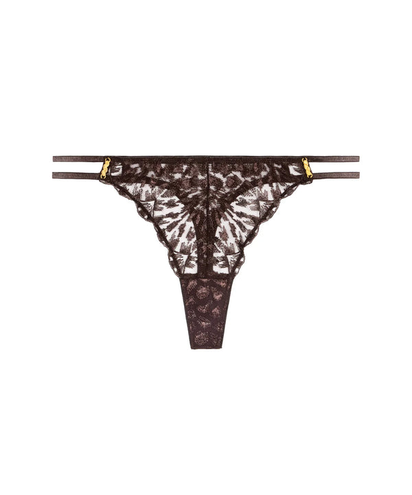 Aubade Crazy in Love Tanga in Satin Brown - Romantiques